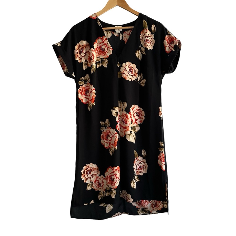 A New Day Short Sleeve Multi-Colored Floral Shirt Dress
